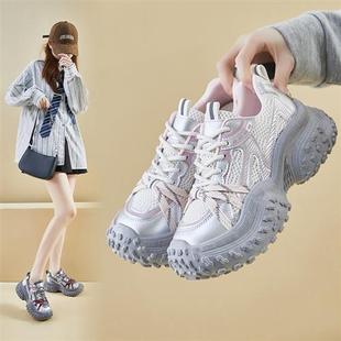 学生运动跑步休闲厚底增高街拍M ins韩版 女2025春季 老爹鞋 新款
