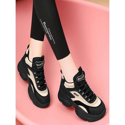 熙熙家严选女鞋冬季厚底老爹鞋女士运动休闲鞋加绒加厚增高棉鞋子