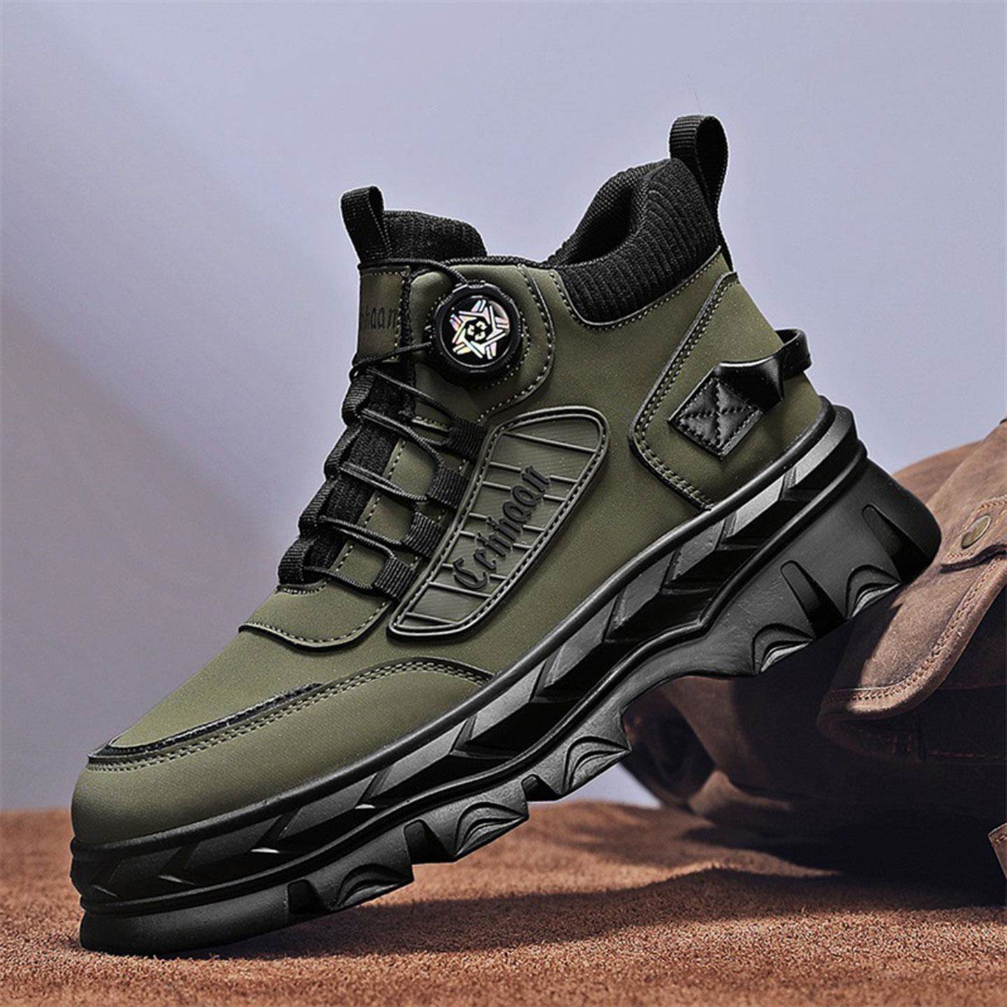 福建晋江源头工厂男鞋新款厚底工装靴秋冬防水防滑耐磨马丁靴