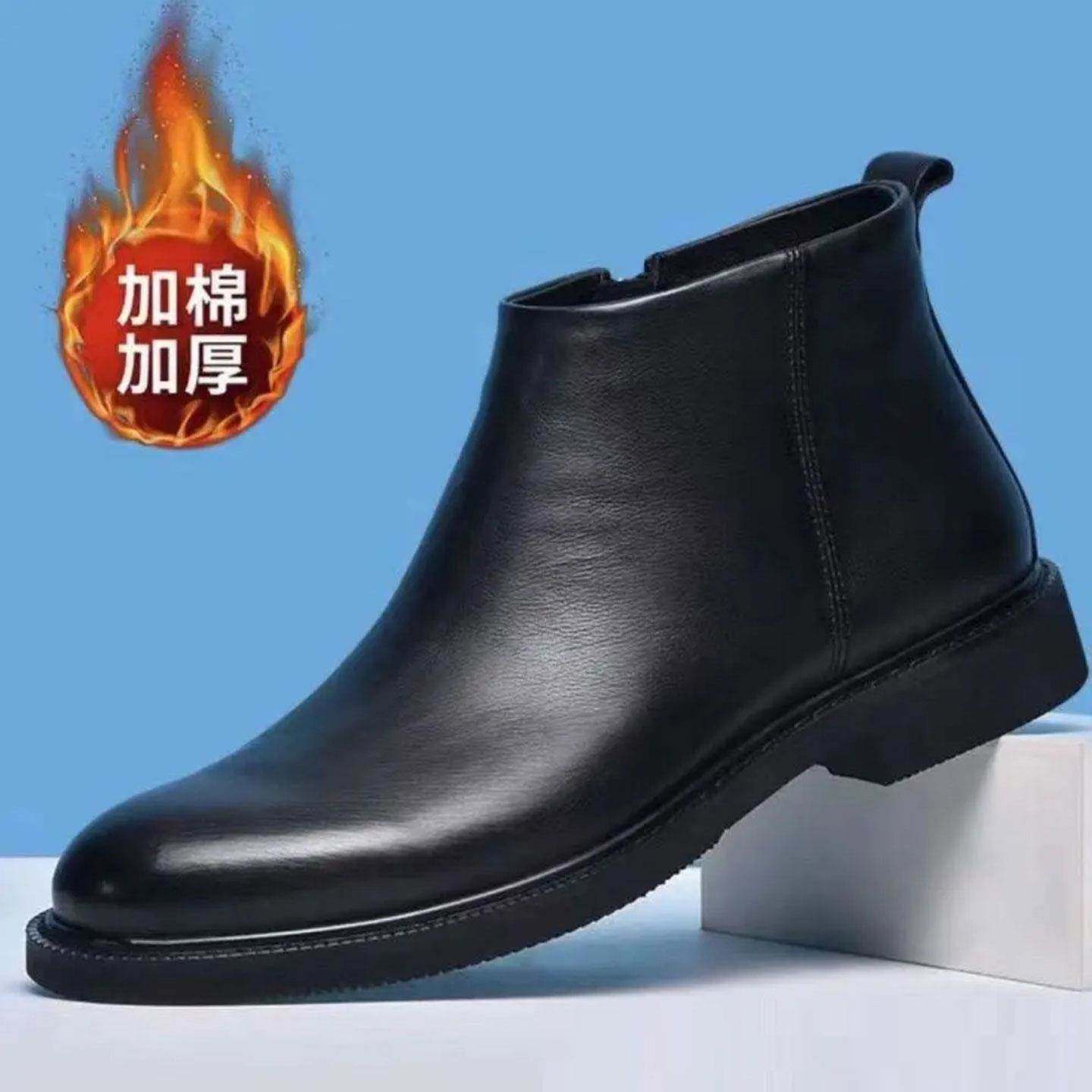 瞳庞品牌男鞋飞行员皮靴秋冬新款马丁靴男士英伦风切尔西短靴