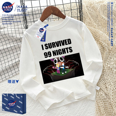 NASA联名99夜森林猫头鹰动物Nights in The Forest Deer长袖t恤衫