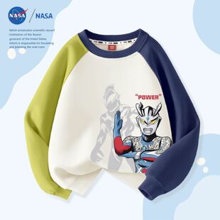 加绒运动上衣潮流赛文奥特曼休闲中大童拼接 NASA帅气男童长袖