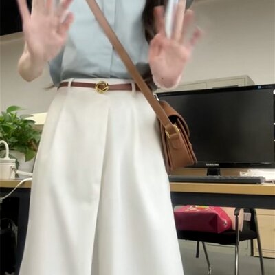 韩系简约气质职场通勤衬衫上衣半身长裙两件套装女夏天搭配一整套