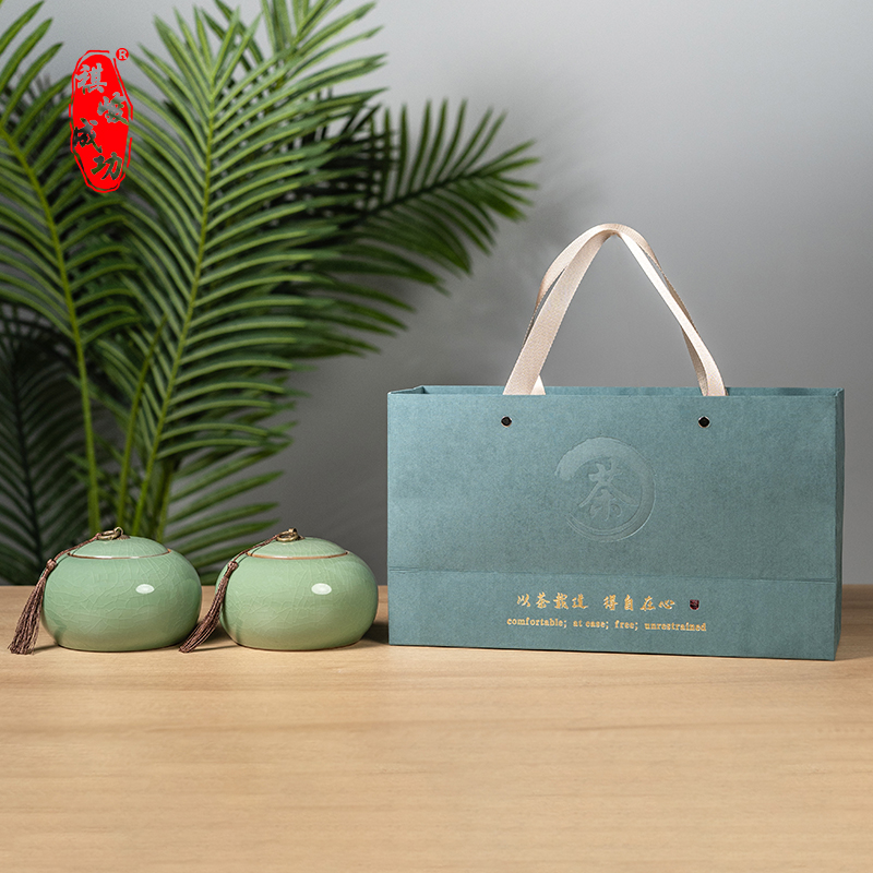 龙泉青瓷茶叶罐密封储存罐高档茶叶礼盒包装盒礼品盒红茶绿茶包装