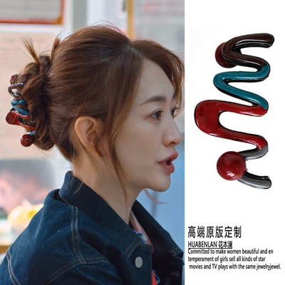 一路繁花李小冉同款抓夹菜色后脑勺鲨鱼夹发饰时尚2025新款高级感