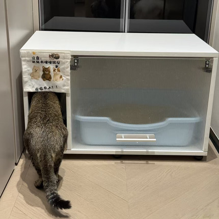 甜甜宝贝温馨家居小红书爆款推荐自制猫砂柜定制简易猫厕所柜