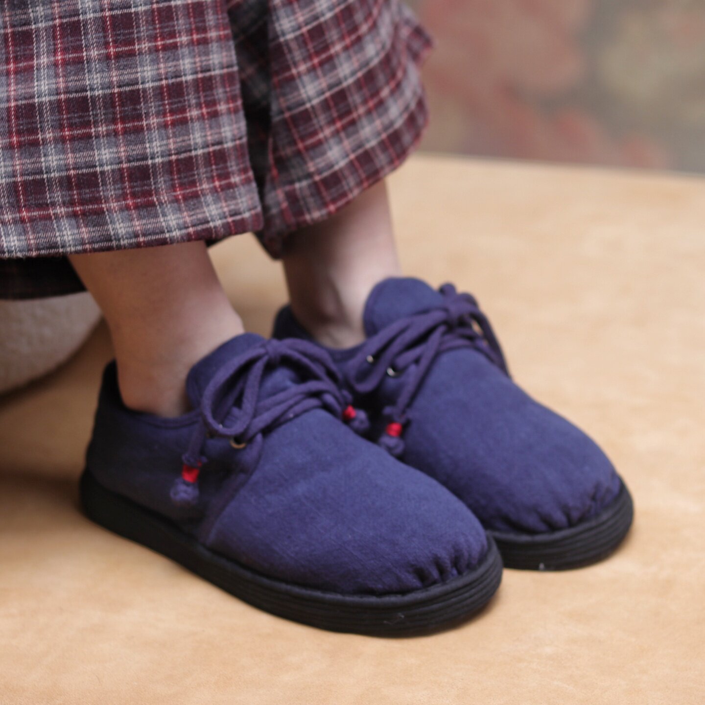 【农家手工系带棉花鞋】纯手工千层底布鞋女冬厚底保暖棉鞋休闲鞋