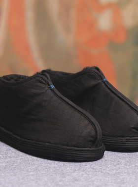 纯手工千层底棉鞋女冬100桑蚕丝加绒布鞋中式保暖禅修鞋平底舒适