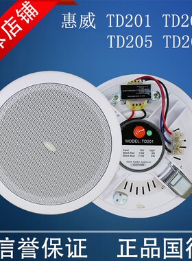 Hivi/惠威 TD201/202/205/206定压吸顶喇叭套装 天花吊顶音响背景