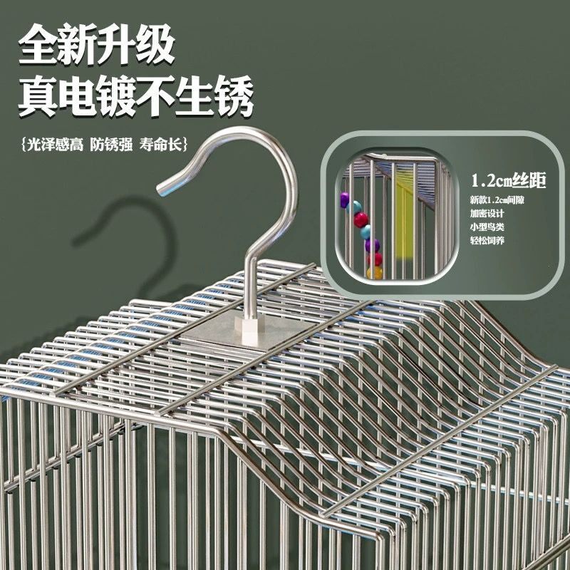 加粗电镀鸟笼子大号清仓养殖鸽子笼虎皮鹦鹉鹩哥八哥特大号鸟笼