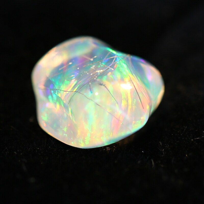 【晶金良玉】稀有墨西哥晶质欧泊 草根包裹体全彩(实体店现货)