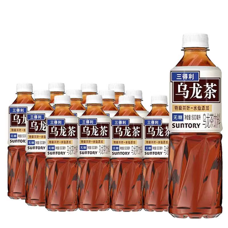 【新货】三得利乌龙茶无蔗糖500ml低糖乌龙茶饮料瓶装网红茶饮品