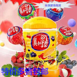 真知棒水果棒棒糖108支桶装糖果儿童怀旧年货送礼苹果味礼物网红