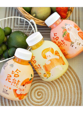 哈尼熊迷你小饮料网红整箱350ml15瓶芒果汁草莓鲜橙香蕉颜值果汁