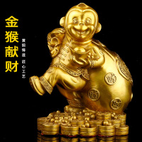 瑞君黃銅祝福中式辦公桌擺件