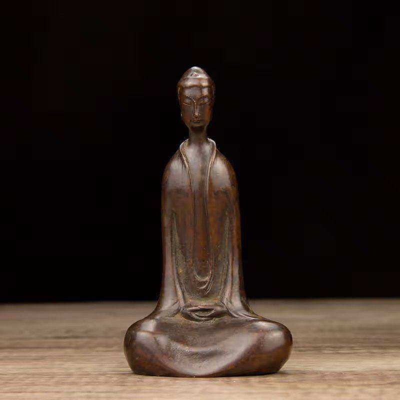 复古北齐佛像坐禅释迦摩尼佛祖家居供奉实心悟道佛像装饰桌面摆件