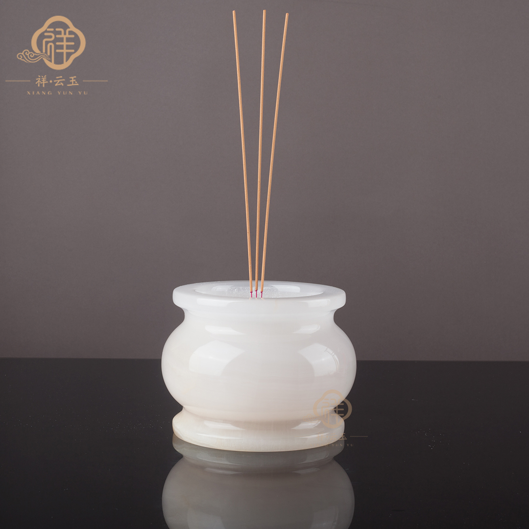 天然玉石家用供佛财神插线香香炉