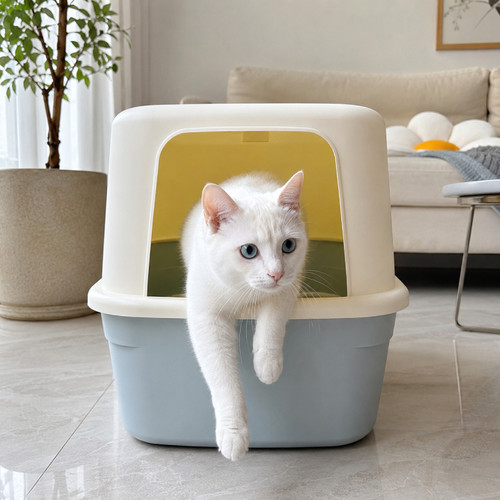 爱丽思全封闭式防外溅大号猫砂盆