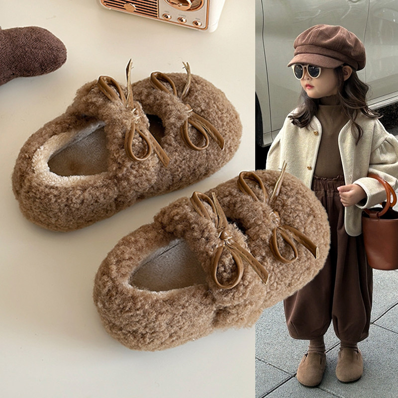 韩版女童毛毛鞋中小童公主鞋2025冬季新款加绒保暖软底百搭豆豆鞋,童鞋/婴儿鞋/亲子鞋,棉鞋,淘宝优惠券,粉丝福利购,淘宝优惠卷