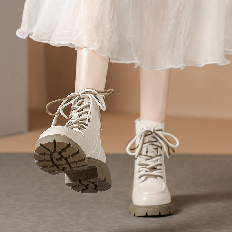 马丁靴二层猪皮橡胶耐磨