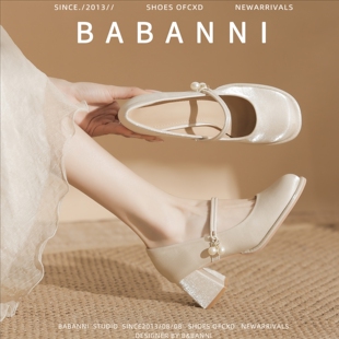 超软~真皮玛丽珍鞋女鞋法式旗袍鞋配裙子晚晚风高跟缎面单鞋皮鞋