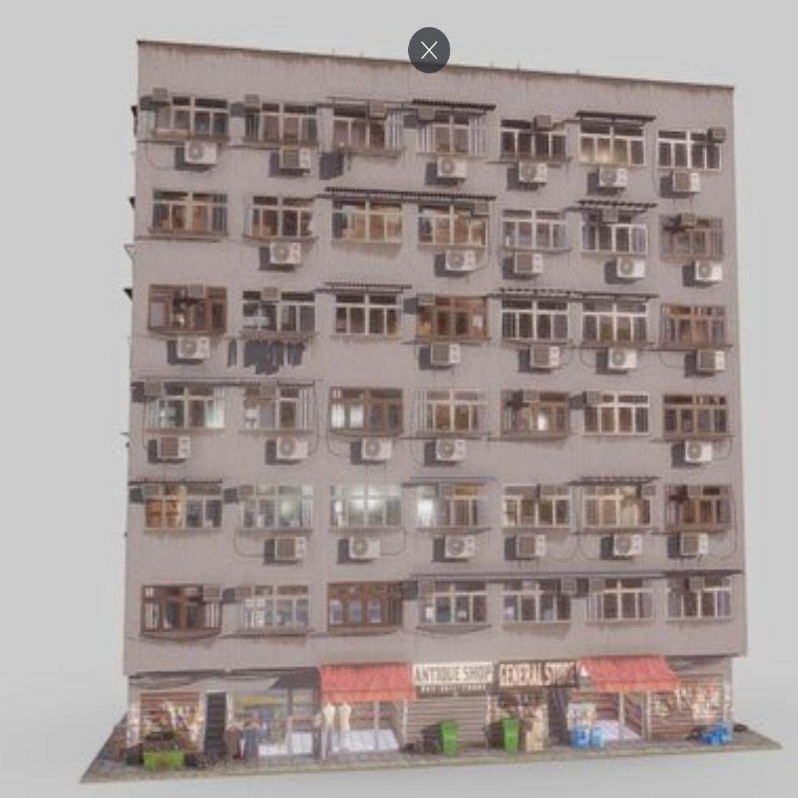 现实真实居民楼建筑房子3D模型含贴图.blender.glb