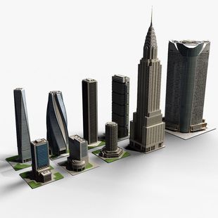 摩天大楼大厦3D模型含贴图obj/blender/fbx现实真实