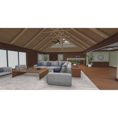 木屋客厅3d模型文件素材含贴图blender/obj/fbx/glb