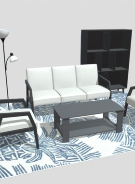 桌子椅子家具3d模型素材含贴图blender/fbx/obj写实白色简约