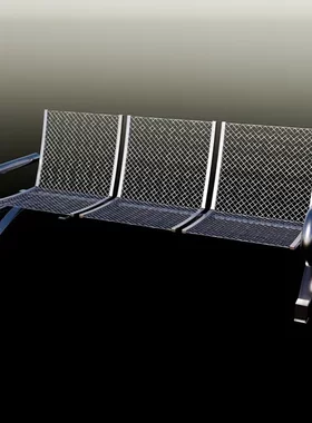 金属座椅3d模型素材blender/fbx/obj/stl公共座椅等候座椅座位