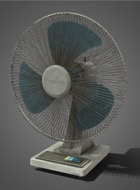 老旧电风扇3d模型素材含贴图blender/fbx/obj/stl白色