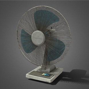 老旧电风扇3d模型素材含贴图blender stl白色 fbx obj