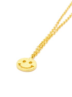 美国18K金笑脸锁骨链新潮