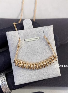 18K玫瑰金铆钉锁骨链男女礼物