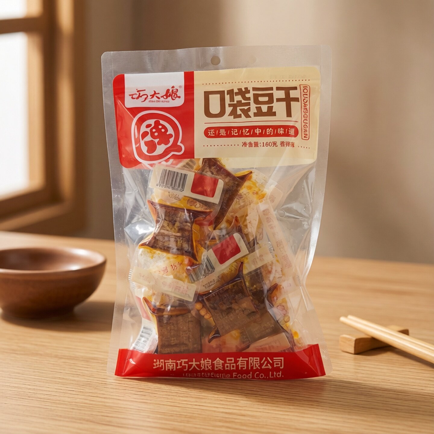 巧大娘口袋豆干香辣牛肉160g袋装
