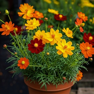 【硫华菊花种子】黄波斯菊花种籽黄秋英硫化花籽易活阳台盆栽花海