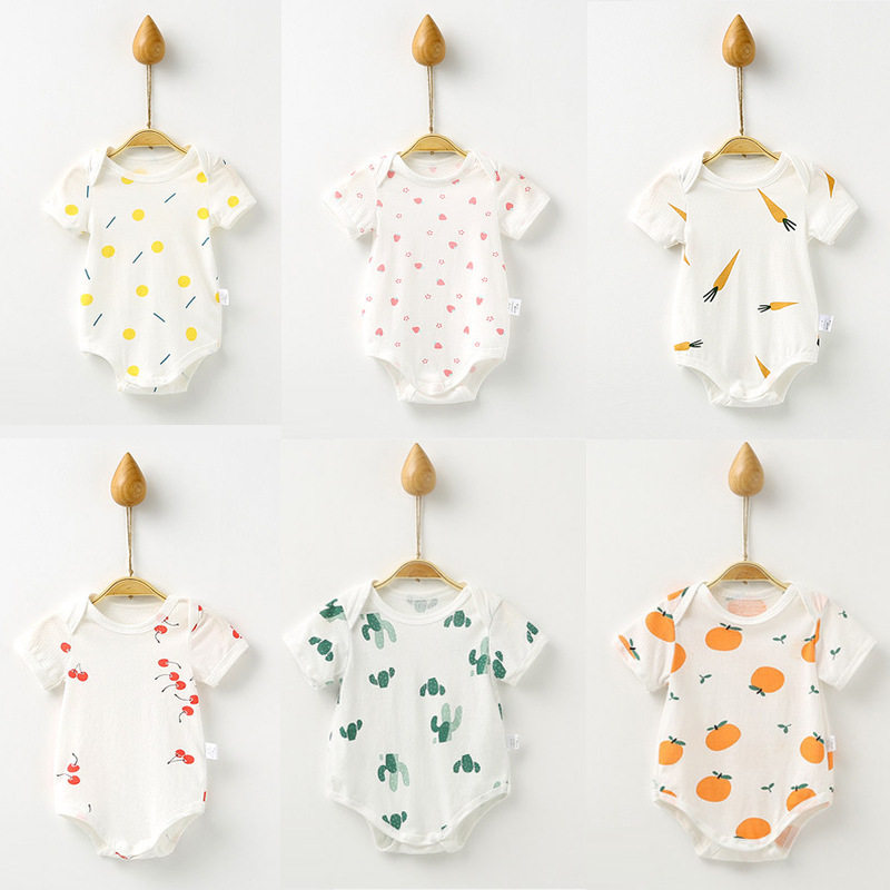 BABY BAG FART CLOTHES SUMMER THIN NEWBORN TODDLER CLOTHES SHORT SLEEVE TRIANGLE CLOTHES BABY ONE-PIECE CLOTHES OUT OF THE TIDE