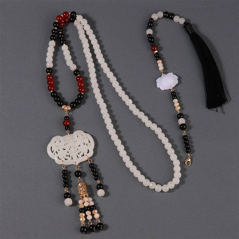 长背云软璎珞项链明制流苏