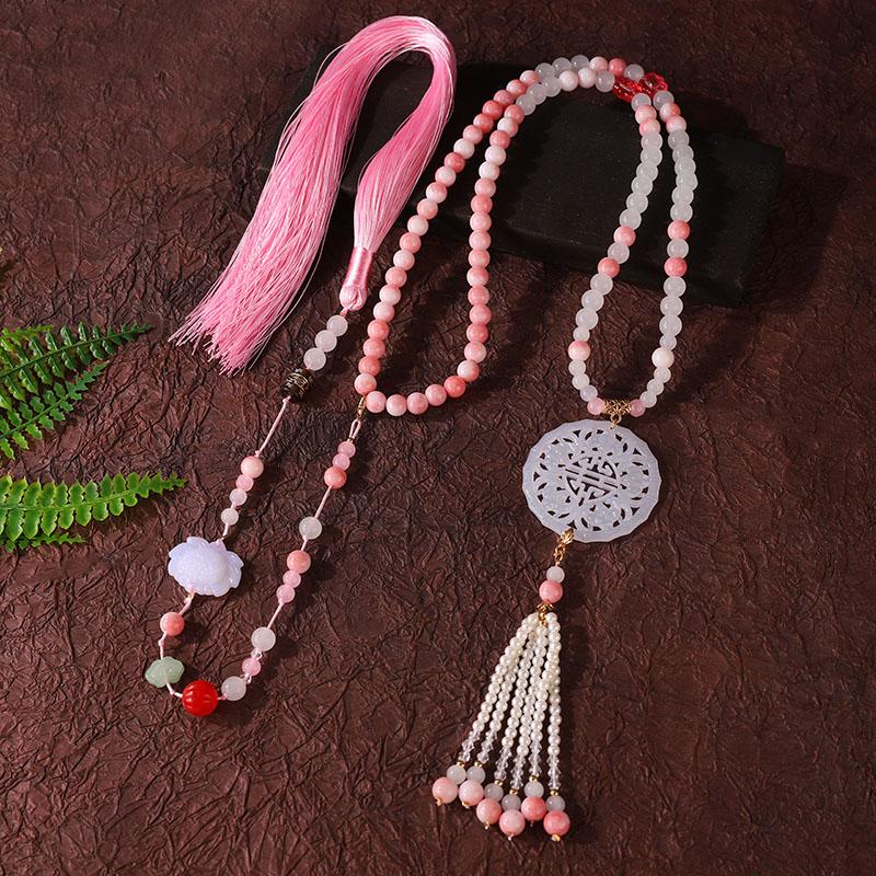 紫色新中式古风长款项链