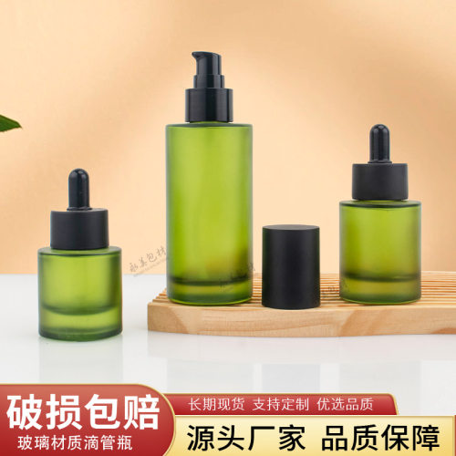 按压式护肤品旅行化妆水乳液面霜玻璃便携120ML空瓶子滴管分装瓶