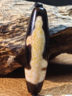 满砂金沁钙化观音天珠藏传九眼石页岩玉髓玛瑙真品油润老气古朴