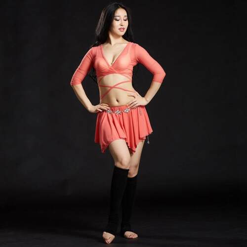 Bellydance肚皮舞套装练习服东方舞蹈练功服高档台湾水纱套装5008