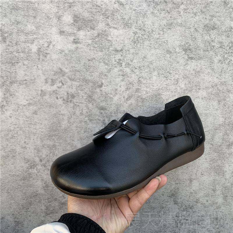 正品春季款防套处理女鞋平底时尚深口圆头牛皮民新族风脚滑妈妈女,女鞋,深口单鞋,淘宝优惠券,粉丝福利购,淘宝优惠卷