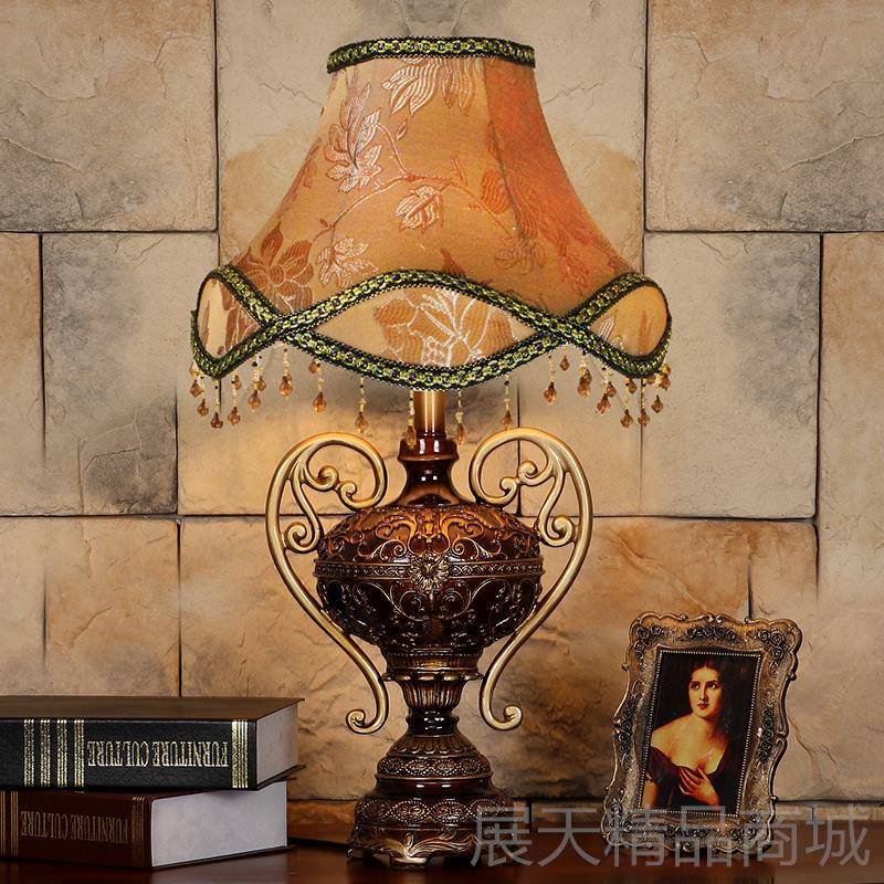 正品欧式头台灯卧室床灯复古房轻奢华档书宫廷豪华高客厅摆件落地