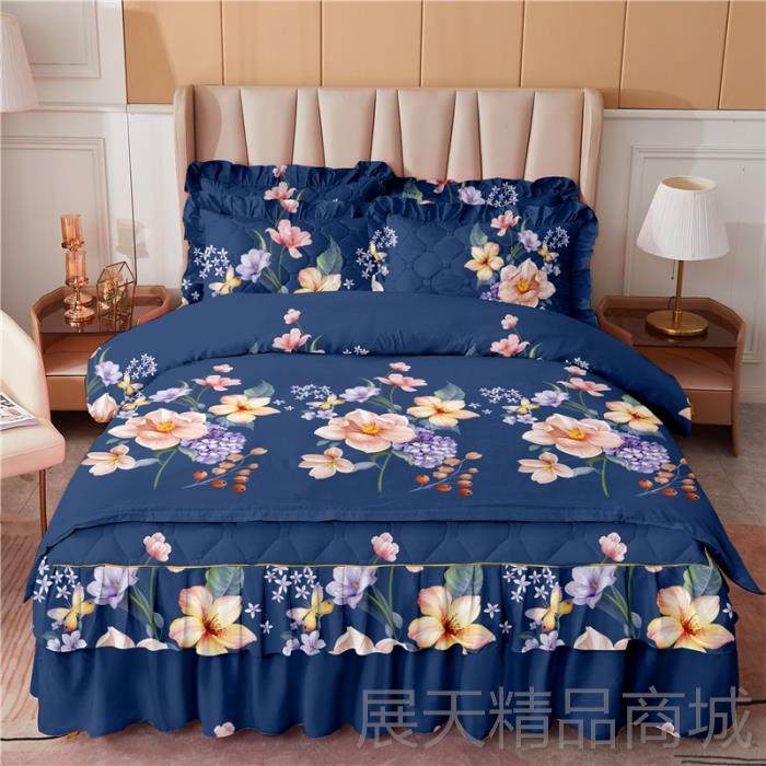 正品冬加厚夹棉床裙四件套韩版防滑床单秋防尘床被保暖床套罩被子,床上用品,床品套件/四件套/多件套,淘宝优惠券,粉丝福利购,淘宝优惠卷