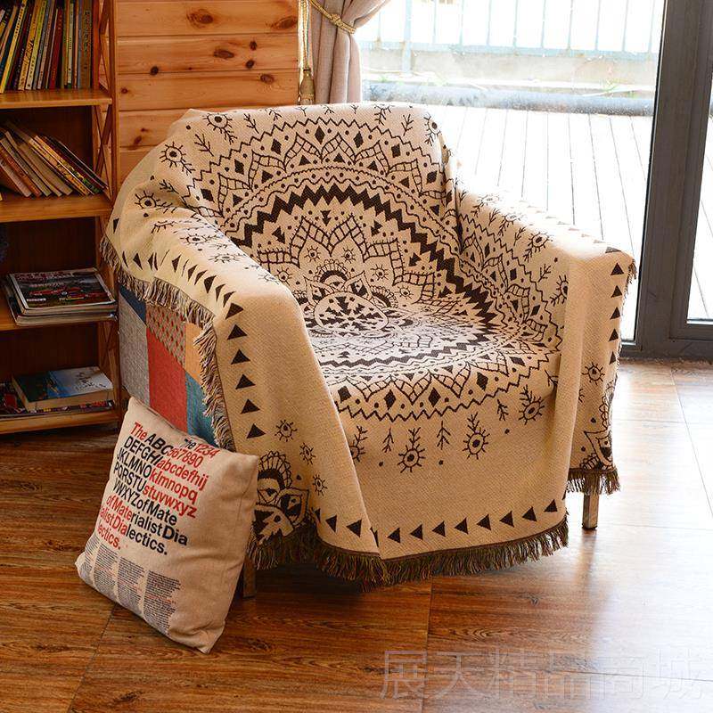 正品外贸出民口族风单人沙发巾垫纯代棉简布约现搭毯桌沙滩户外野,居家布艺,沙发垫,淘宝优惠券,粉丝福利购,淘宝优惠卷