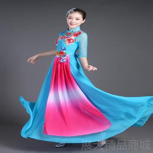 正品2017新服款大合唱衣长裙演出服成女士连裙主持人礼服人合唱团