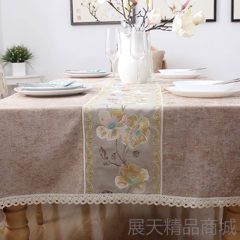 正品欧桌布布艺仿棉麻小清长方形新台布现代简约中式美式式餐茶几
