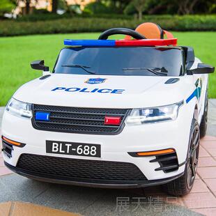 正品童电警车遥控摇动摆汽车玩具儿网红四轮宝男宝可坐女四驱越野