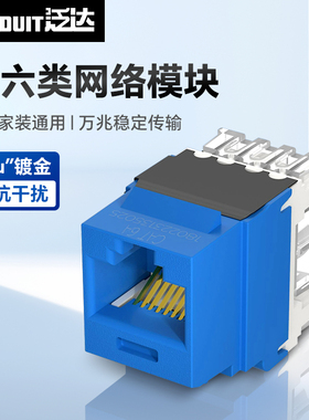 泛达超六类NK通用网络模块超6类RJ45万兆非屏蔽网线模块布线接头